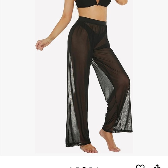 Sheer Black Beach Cover-Up Pants - Picture 3 of 10